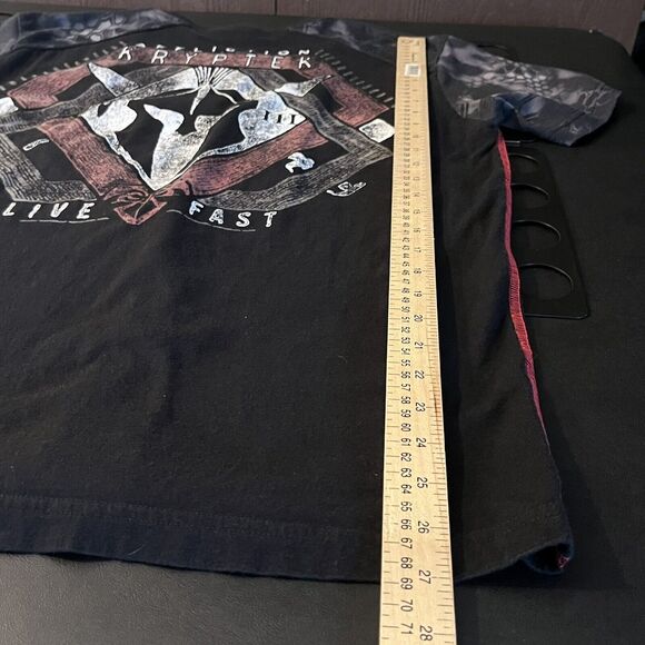 Affliction Kryptek T Shirt Size Large Big Graphic Print Black Gray Short Sleeve - Picture 10 of 11